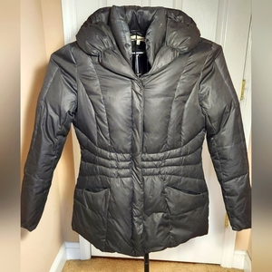 Kenneth Cole Black Down Puffer Coat Jacket Size M Shaping Warmth‎ Winter
